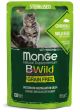 Monge Natural Super Premium Buste Gatto Bwild Grain Free Formula Gatto Sterilizzato Cinghiale con ortaggi (fagiolini e carote) 85 g