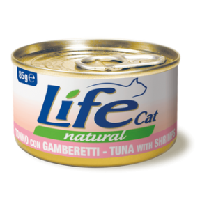 LIFE CAT NATURAL TONNO CON GAMBERETTI 85 gr.