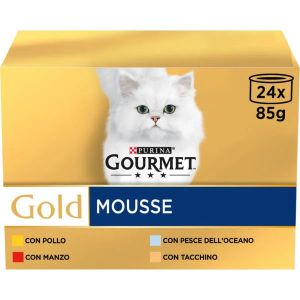 Purina Gourmet Gold Mousse Umido Gatto Multipack 24 Scatolette x 85gr