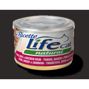 LIFE CAT TONNO CON MANZO E PROSCIUTTO 150 gr.