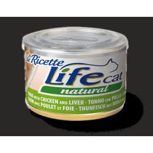 LIFE GATTO NATURAL TONNO CON POLLO E FEGATINI 150 gr.