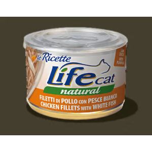 LIFE GATTO FILETTI DI POLLO CON PESCE BIANCO E ZUCCA 150 gr.