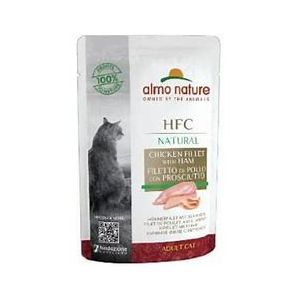 ALMO NATURE GATTO NATURAL FILETTO DI POLLO E PROSCIUTTO 55 gr HFC